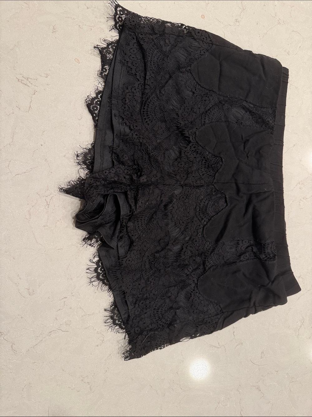 Paper Crane Black Lace Trim Women’s Shorts